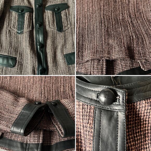 Isabel Marant Tweed Kacie Leather Trim Jacket Blazer Size 6 US - Picture 5 of 11